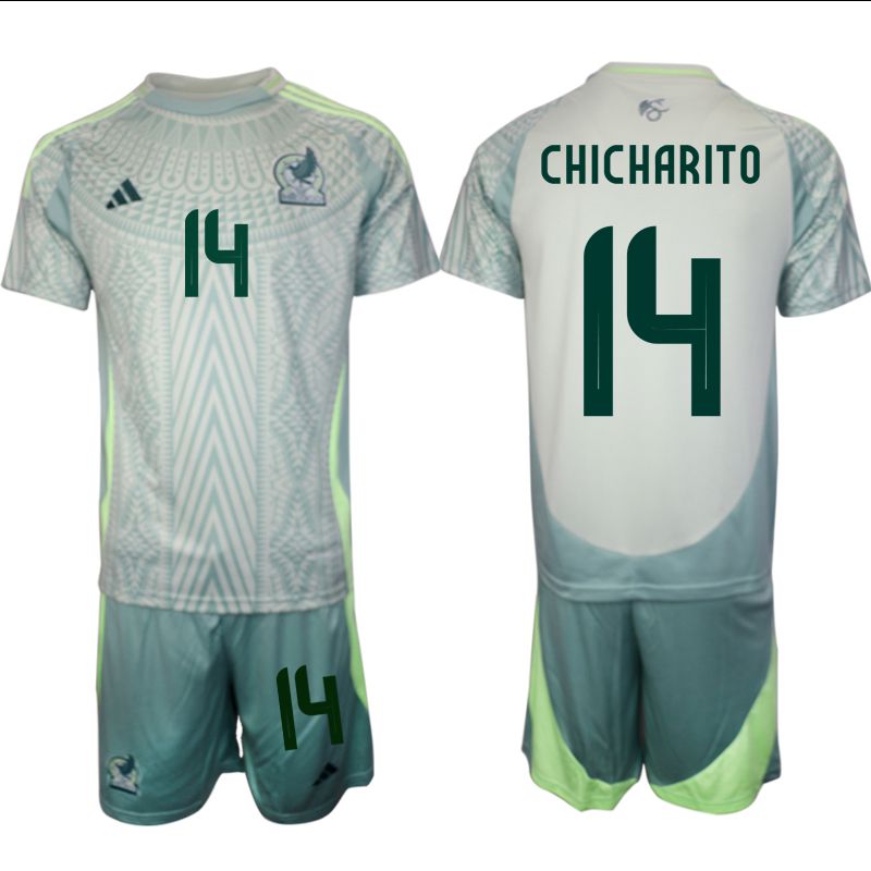 Men 2024-2025 Season Mexico away green #14 Soccer Jersey->customized soccer jersey->Custom Jersey